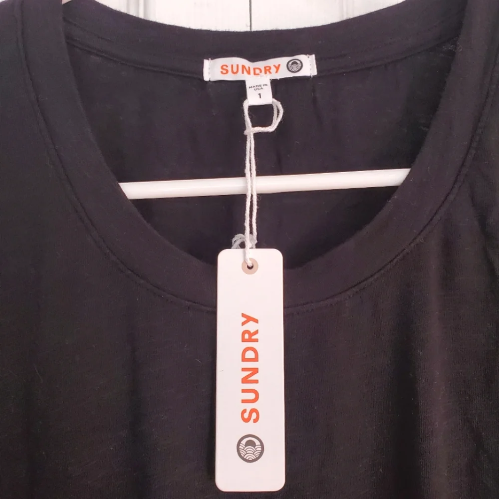 Sundry black ruched dress size 1 - Picture 2 of 4